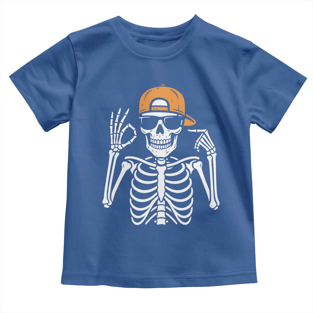 Funny Six Seven 67 Skeleton Gen Alpha Halloween Meme Toddler T Shirt - Wonder Print Shop