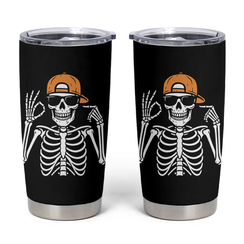 Funny Six Seven 67 Skeleton Gen Alpha Halloween Meme Tumbler Cup - Wonder Print Shop