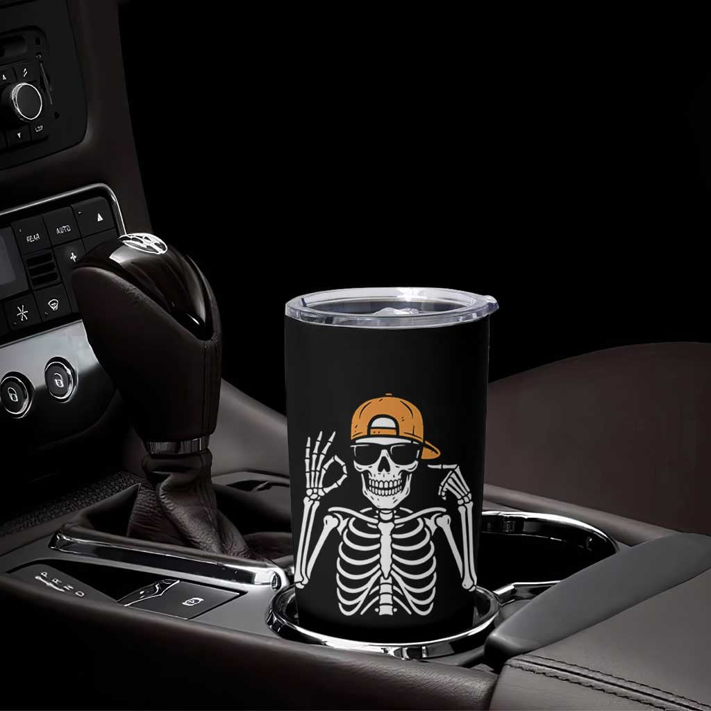 Funny Six Seven 67 Skeleton Gen Alpha Halloween Meme Tumbler Cup - Wonder Print Shop