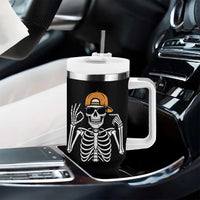 Funny Six Seven 67 Skeleton Gen Alpha Halloween Meme Tumbler With Handle - Wonder Print Shop