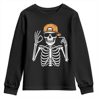 Funny Six Seven 67 Skeleton Gen Alpha Halloween Meme Youth Sweatshirt - Wonder Print Shop