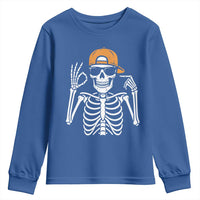 Funny Six Seven 67 Skeleton Gen Alpha Halloween Meme Youth Sweatshirt - Wonder Print Shop