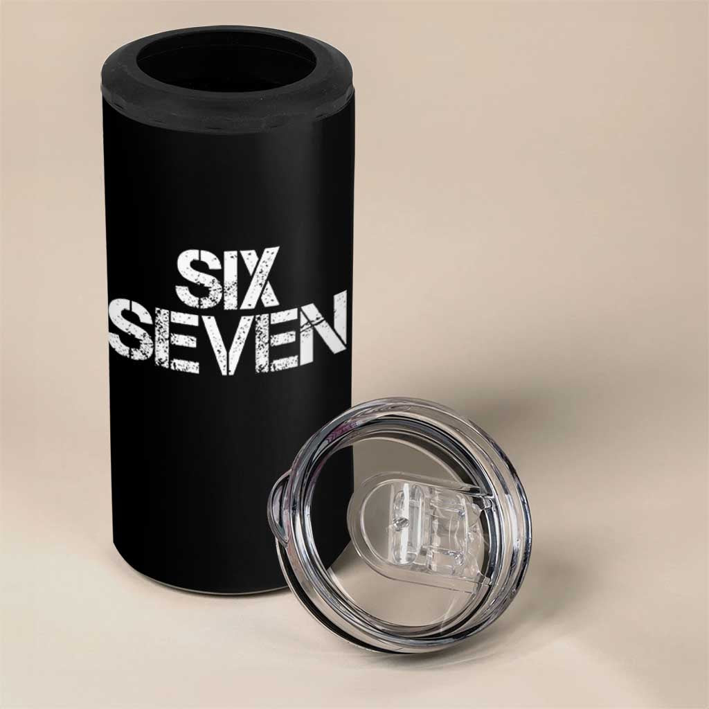 Six Seven Meme Vintage 67 Gen Alpha Meme 4 in 1 Can Cooler Tumbler - Wonder Print Shop
