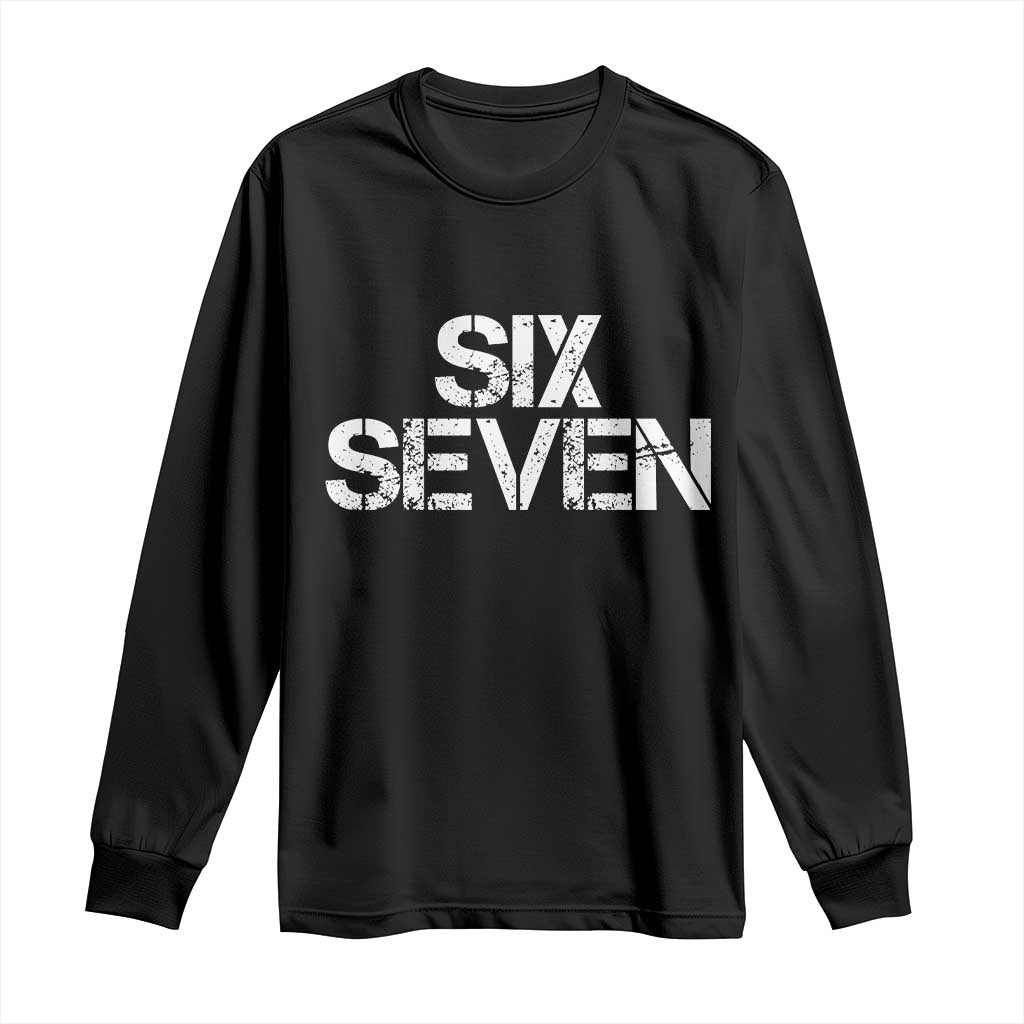 Six Seven Meme Vintage 67 Gen Alpha Meme Long Sleeve Shirt - Wonder Print Shop
