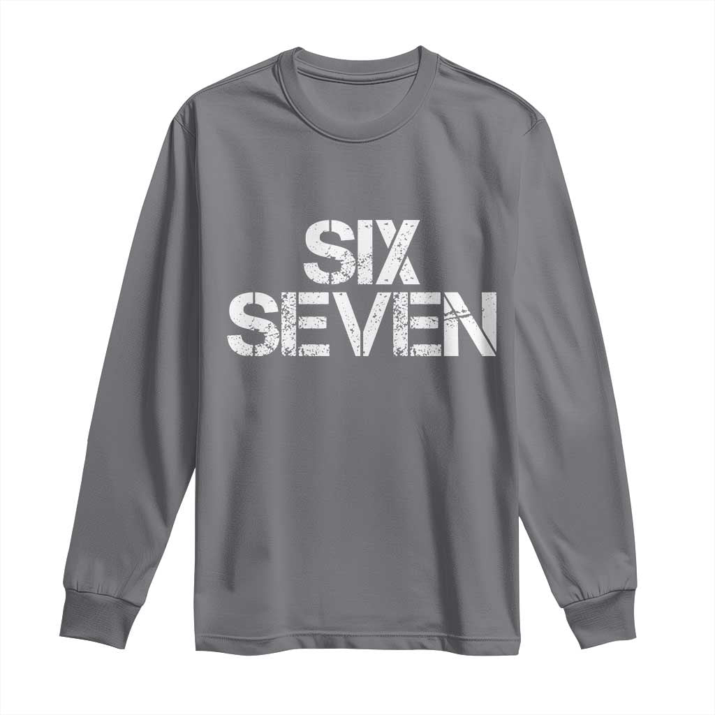 Six Seven Meme Vintage 67 Gen Alpha Meme Long Sleeve Shirt - Wonder Print Shop