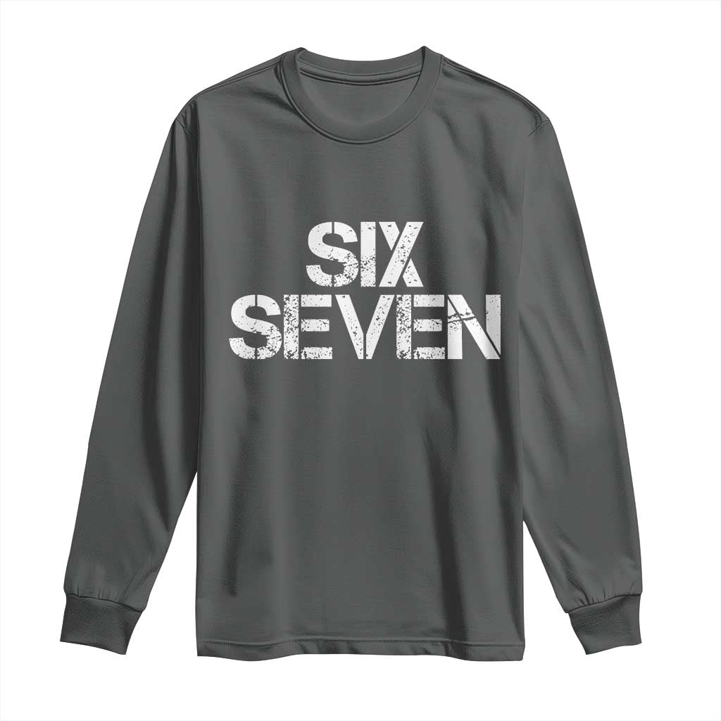 Six Seven Meme Vintage 67 Gen Alpha Meme Long Sleeve Shirt - Wonder Print Shop