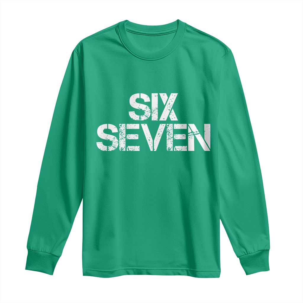 Six Seven Meme Vintage 67 Gen Alpha Meme Long Sleeve Shirt - Wonder Print Shop