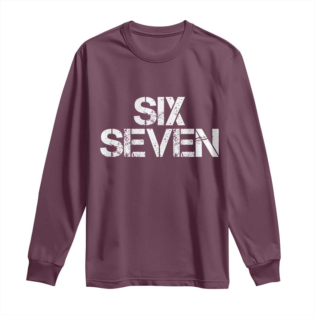 Six Seven Meme Vintage 67 Gen Alpha Meme Long Sleeve Shirt - Wonder Print Shop