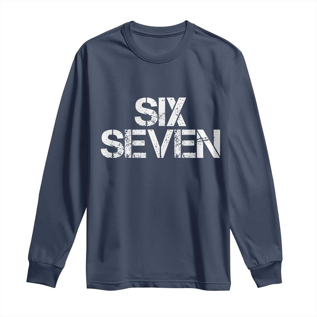 Six Seven Meme Vintage 67 Gen Alpha Meme Long Sleeve Shirt - Wonder Print Shop