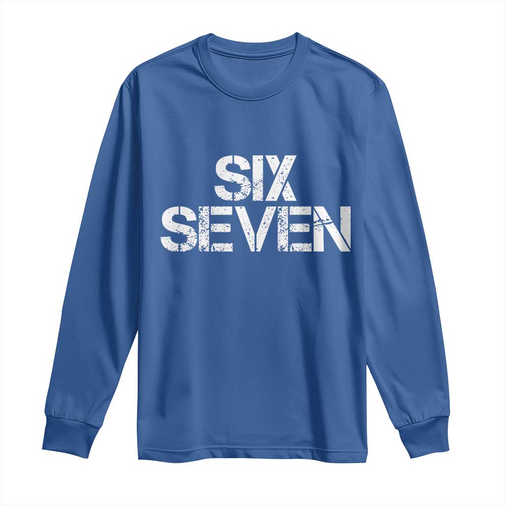 Six Seven Meme Vintage 67 Gen Alpha Meme Long Sleeve Shirt - Wonder Print Shop