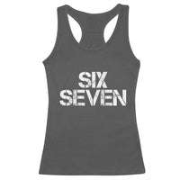 Six Seven Meme Vintage 67 Gen Alpha Meme Racerback Tank Top - Wonder Print Shop