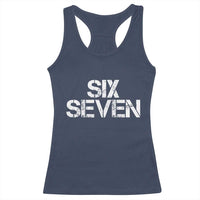 Six Seven Meme Vintage 67 Gen Alpha Meme Racerback Tank Top - Wonder Print Shop