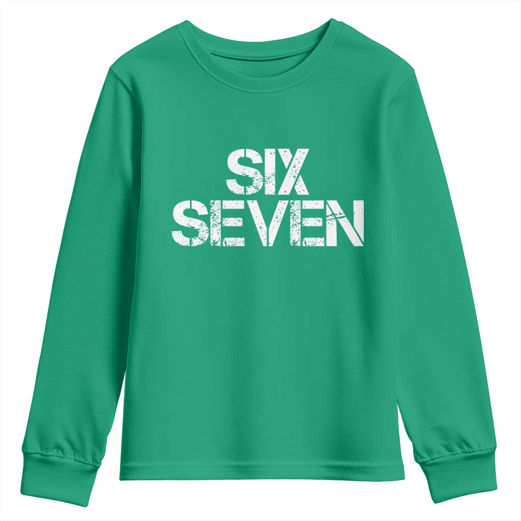 Six Seven Meme Vintage 67 Gen Alpha Meme Youth Sweatshirt - Wonder Print Shop
