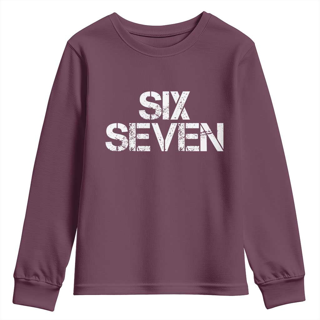 Six Seven Meme Vintage 67 Gen Alpha Meme Youth Sweatshirt - Wonder Print Shop
