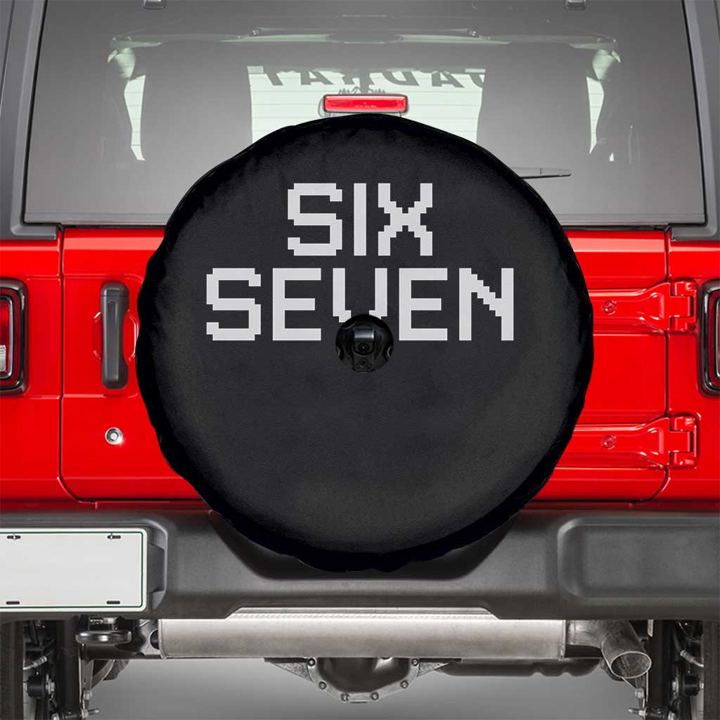 Six Seven Meme Pixel 67 Gen Alpha Internet Joke Spare Tire Cover - Wonder Print Shop