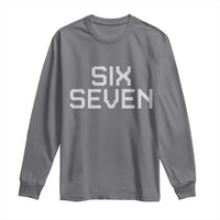 Six Seven Meme Pixel 67 Gen Alpha Internet Joke Long Sleeve Shirt - Wonder Print Shop