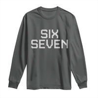 Six Seven Meme Pixel 67 Gen Alpha Internet Joke Long Sleeve Shirt - Wonder Print Shop