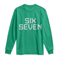 Six Seven Meme Pixel 67 Gen Alpha Internet Joke Long Sleeve Shirt - Wonder Print Shop