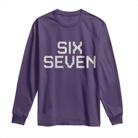 Six Seven Meme Pixel 67 Gen Alpha Internet Joke Long Sleeve Shirt - Wonder Print Shop