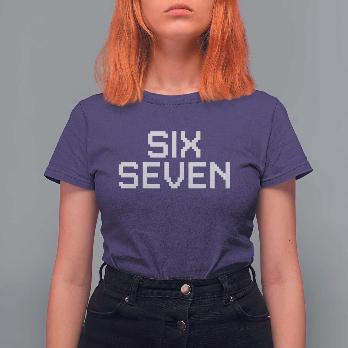Six Seven Meme Pixel 67 Gen Alpha Internet Joke T Shirt For Women - Wonder Print Shop