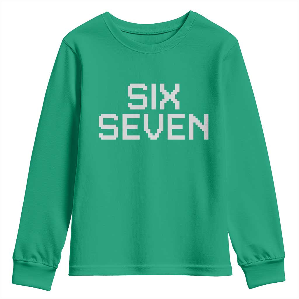 Six Seven Meme Pixel 67 Gen Alpha Internet Joke Youth Sweatshirt - Wonder Print Shop