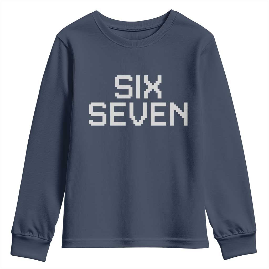 Six Seven Meme Pixel 67 Gen Alpha Internet Joke Youth Sweatshirt - Wonder Print Shop