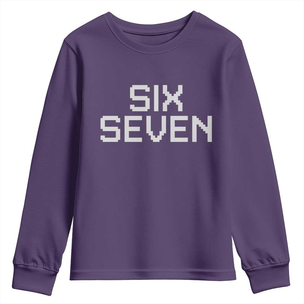 Six Seven Meme Pixel 67 Gen Alpha Internet Joke Youth Sweatshirt - Wonder Print Shop