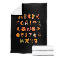 Funny Kindergarten Teacher Throw Blanket Thanksgiving Alphabet Learning Autumn Season - Wonder Print Shop