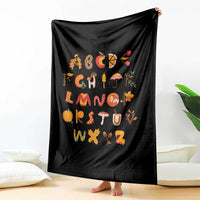 Funny Kindergarten Teacher Throw Blanket Thanksgiving Alphabet Learning Autumn Season - Wonder Print Shop