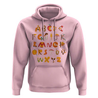 Funny Kindergarten Teacher Hoodie Thanksgiving Alphabet Learning Autumn Season