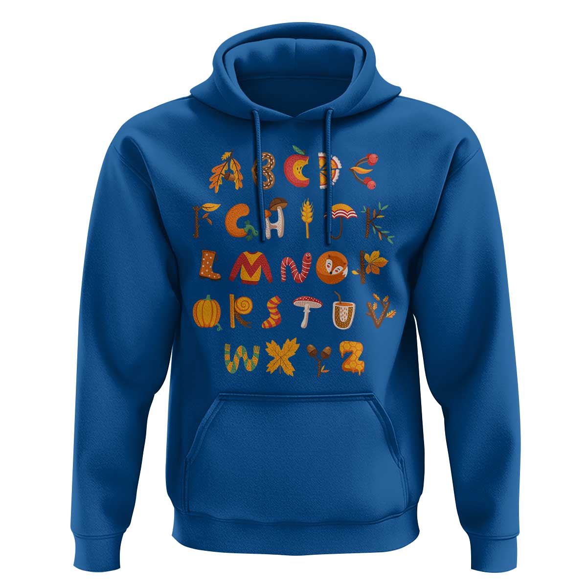 Funny Kindergarten Teacher Hoodie Thanksgiving Alphabet Learning Autumn Season