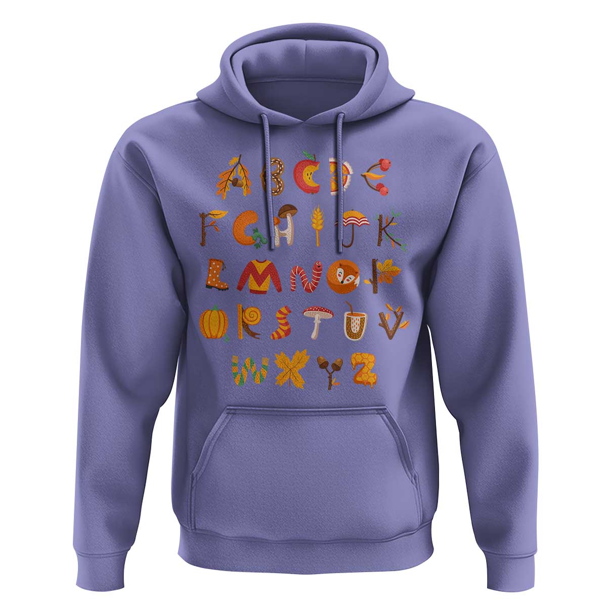 Funny Kindergarten Teacher Hoodie Thanksgiving Alphabet Learning Autumn Season