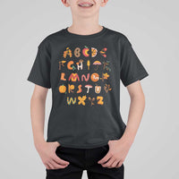Funny Kindergarten Teacher T Shirt For Kid Thanksgiving Alphabet Learning Autumn Season - Wonder Print Shop