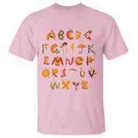 Funny Kindergarten Teacher T Shirt Thanksgiving Alphabet Learning Autumn Season - Wonder Print Shop
