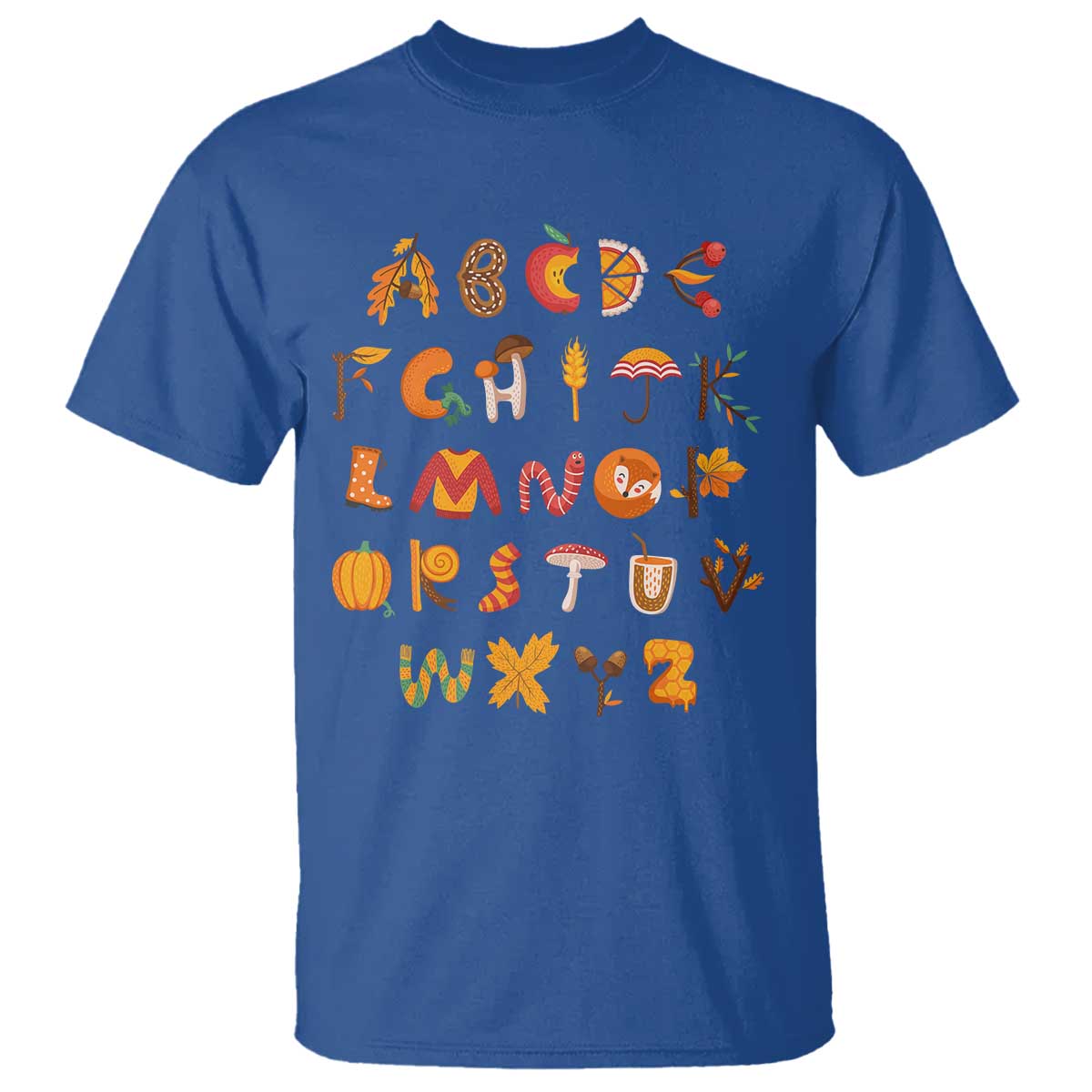 Funny Kindergarten Teacher T Shirt Thanksgiving Alphabet Learning Autumn Season - Wonder Print Shop