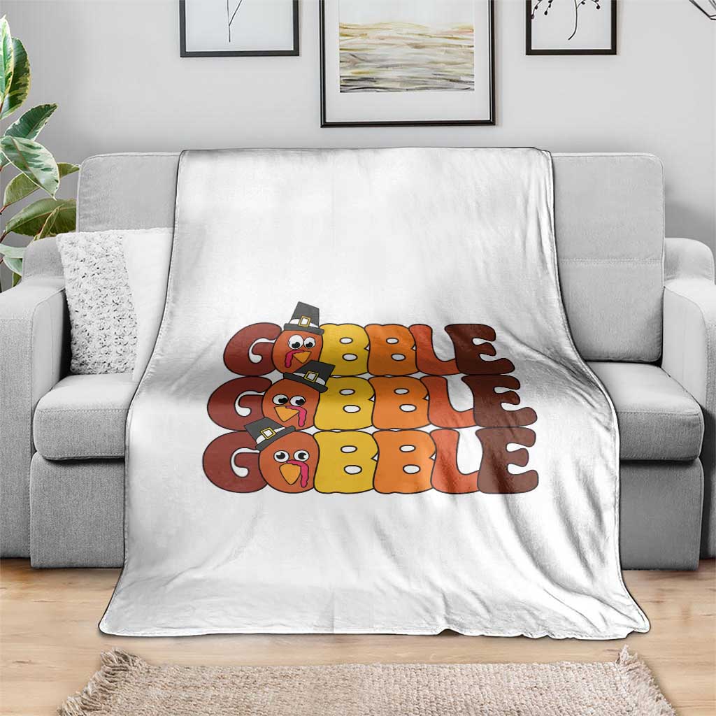 Funny Thanksgiving Tukey Gobble Throw Blanket - Wonder Print Shop