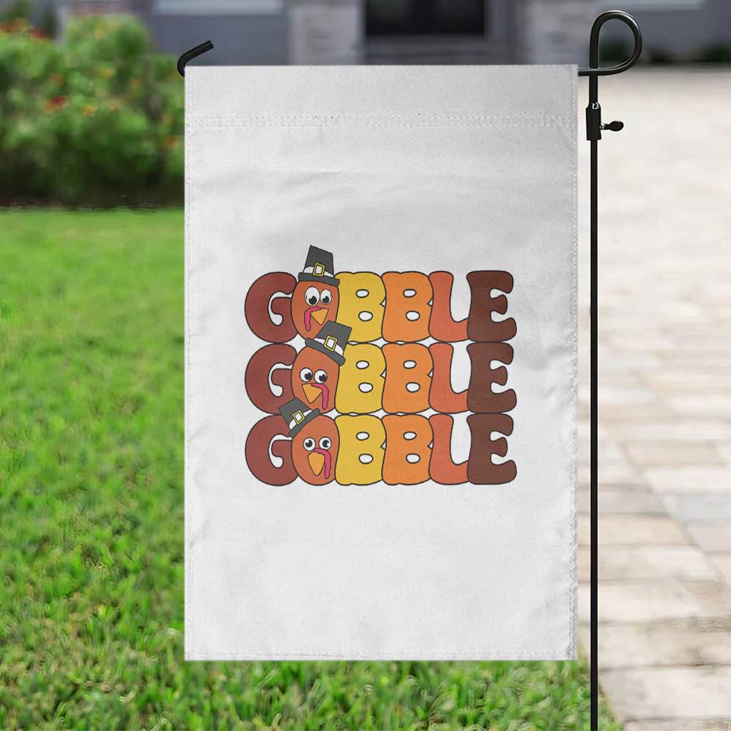 Funny Thanksgiving Tukey Gobble Garden Flag - Wonder Print Shop
