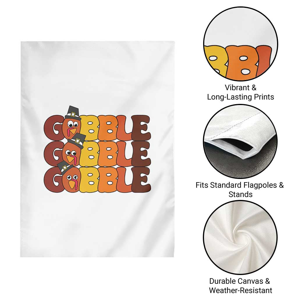 Funny Thanksgiving Tukey Gobble Garden Flag - Wonder Print Shop