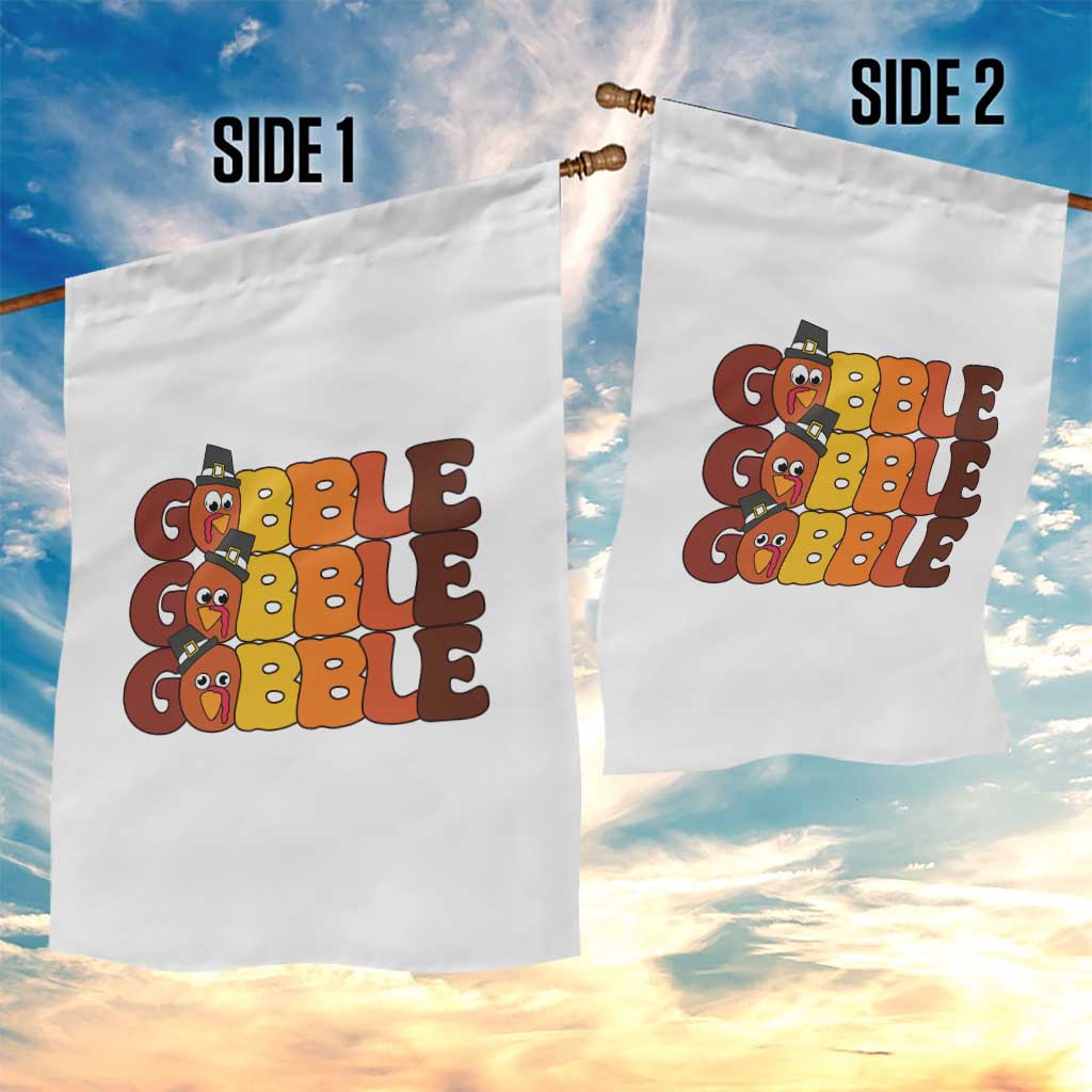 Funny Thanksgiving Tukey Gobble Garden Flag - Wonder Print Shop