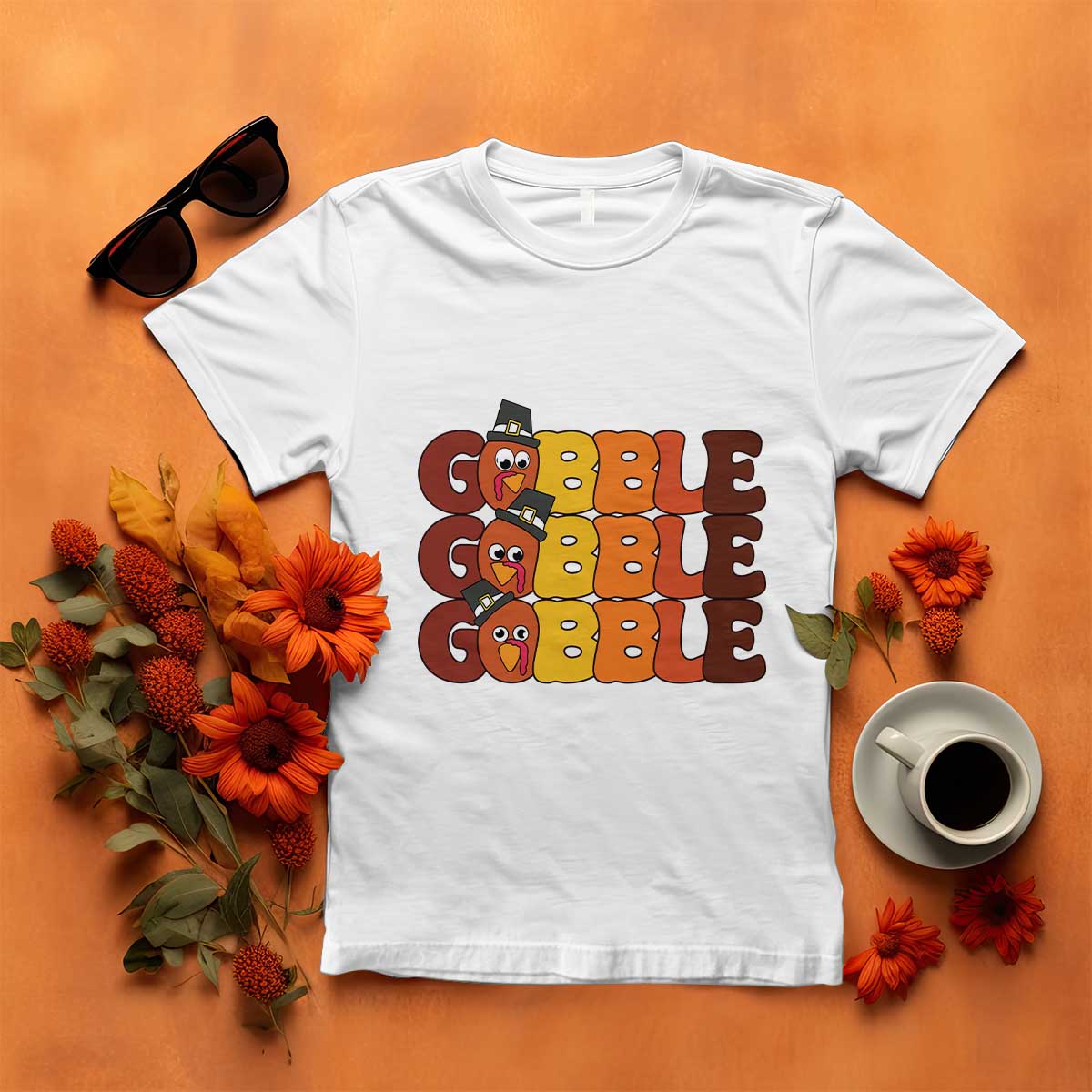 Funny Thanksgiving Tukey Gobble T Shirt - Wonder Print Shop