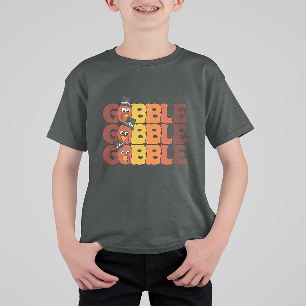 Funny Thanksgiving Tukey Gobble T Shirt For Kid - Wonder Print Shop
