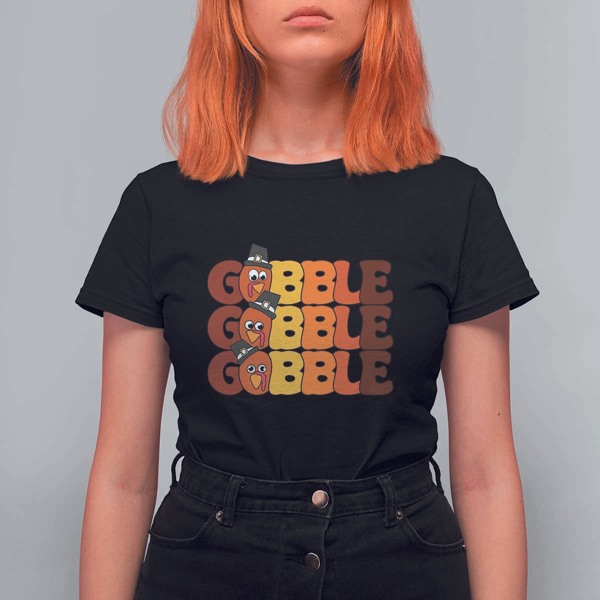 Funny Thanksgiving Tukey Gobble T Shirt For Women - Wonder Print Shop