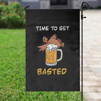 Funny Thanksgiving Beer Garden Flag Time To Get Basted Vintage Turkey - Wonder Print Shop
