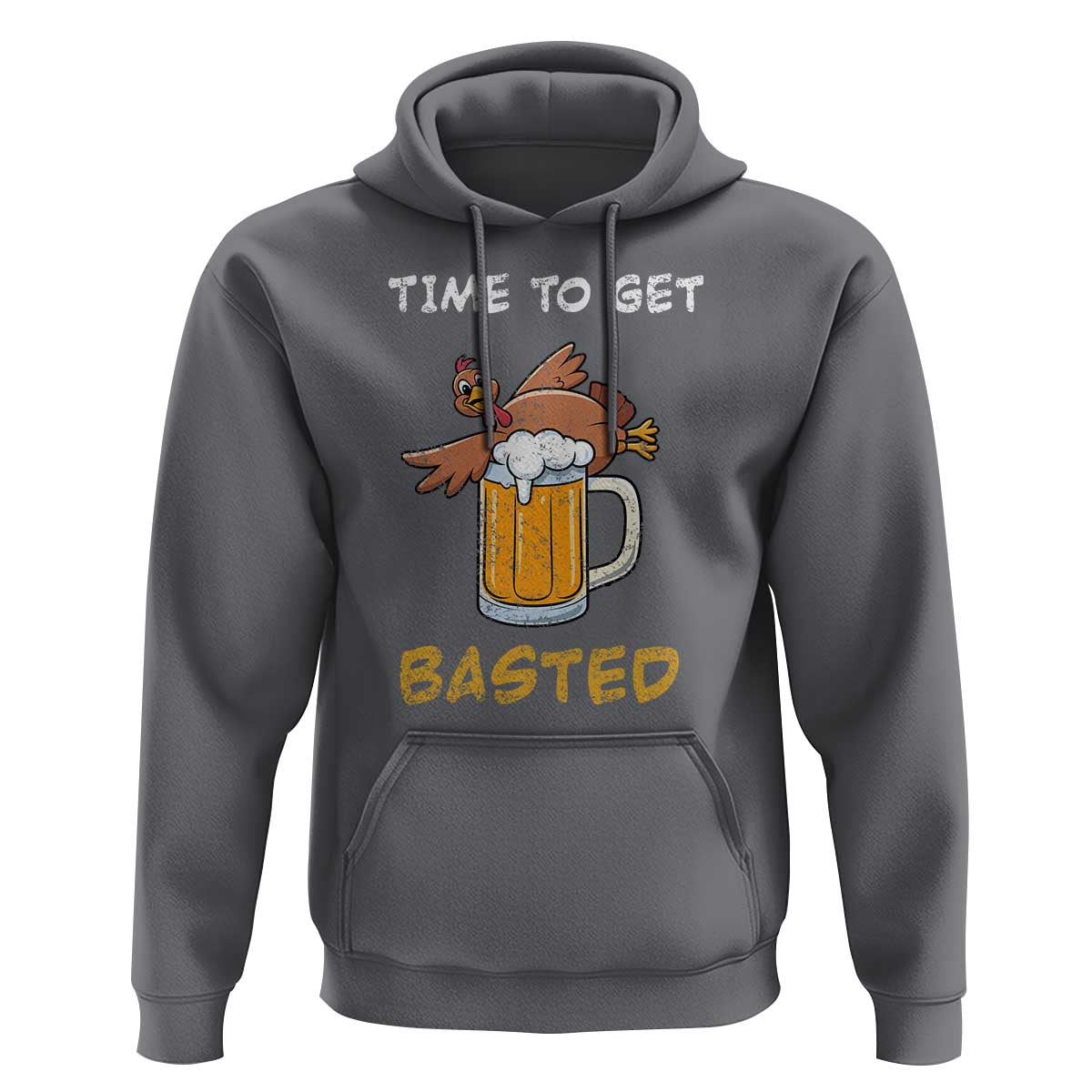 Funny Thanksgiving Beer Hoodie Time To Get Basted Vintage Turkey