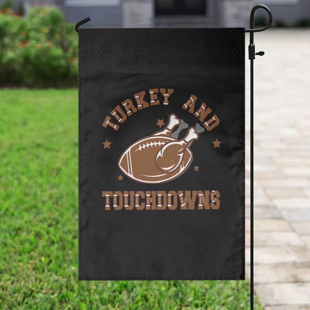 Thanksgiving Football Garden Flag Turkey And Touchdowns Vintage American Football - Wonder Print Shop