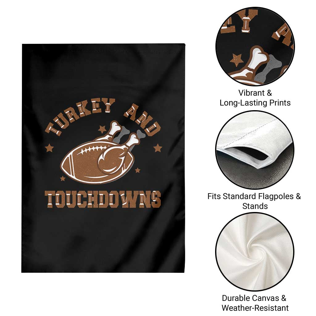 Thanksgiving Football Garden Flag Turkey And Touchdowns Vintage American Football - Wonder Print Shop