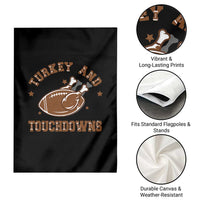 Thanksgiving Football Garden Flag Turkey And Touchdowns Vintage American Football - Wonder Print Shop