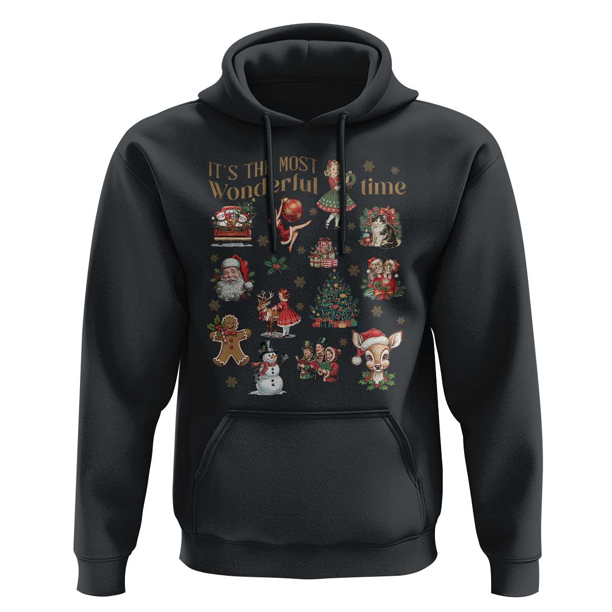 Retro Vintage Christmas Hoodie It's The Most Wonderful Time Xmas