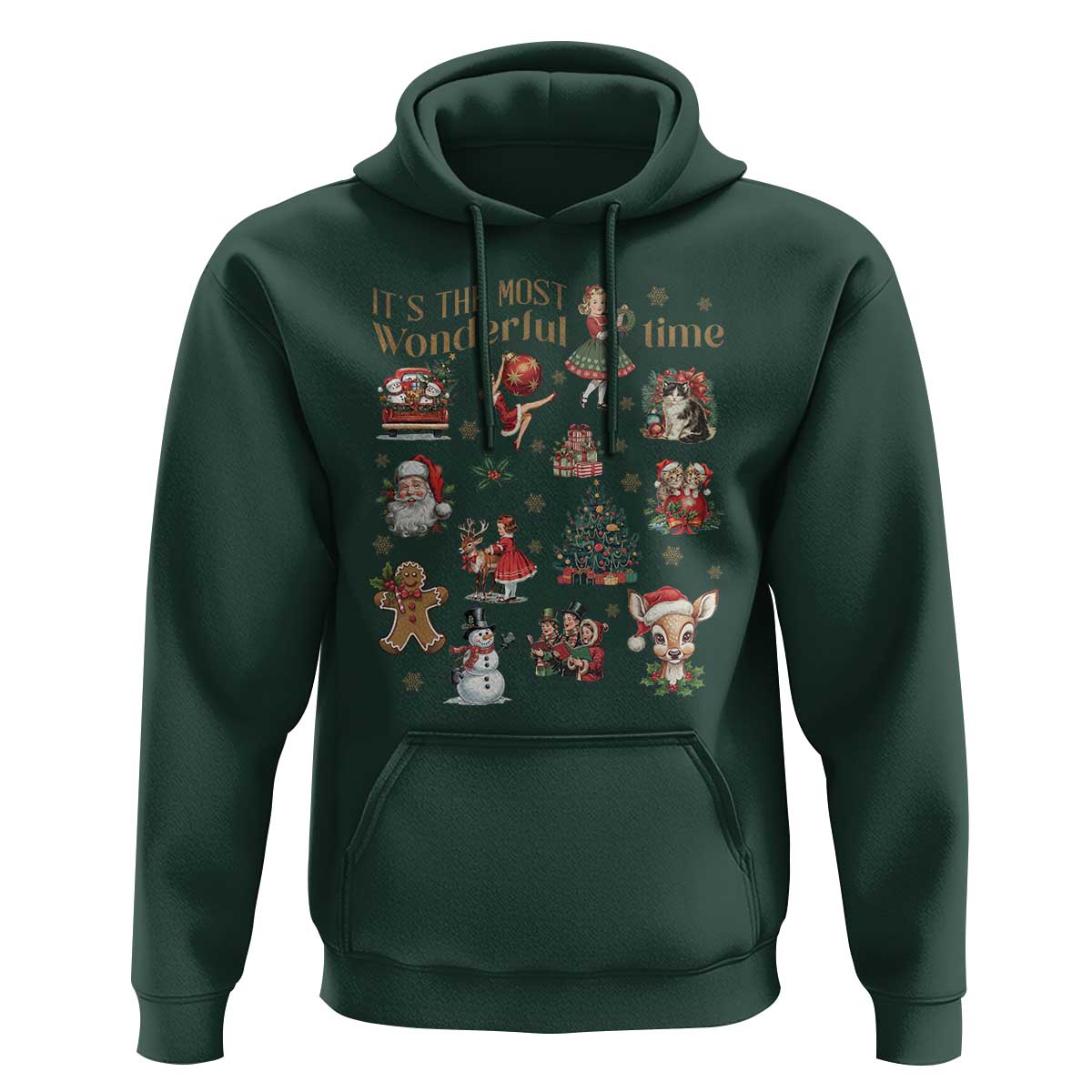 Retro Vintage Christmas Hoodie It's The Most Wonderful Time Xmas