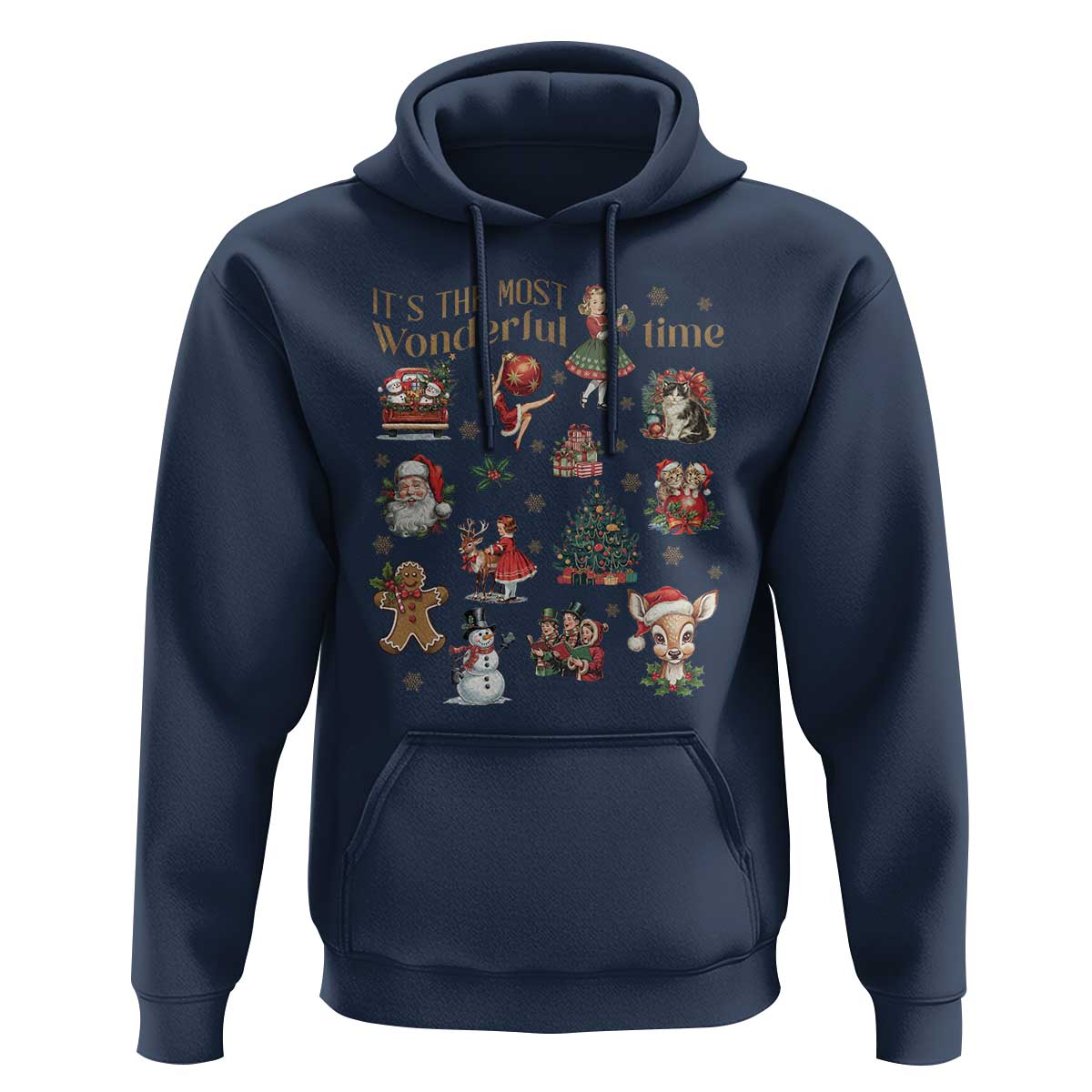 Retro Vintage Christmas Hoodie It's The Most Wonderful Time Xmas